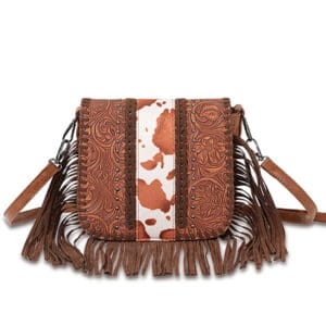 Bohemian Ethnic Style Tassel PU Bag - Brown